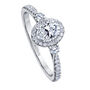 Oval-Shaped Diamond Halo Engagement Ring in 14K White Gold &#40;7/8 ct. tw.&#41;