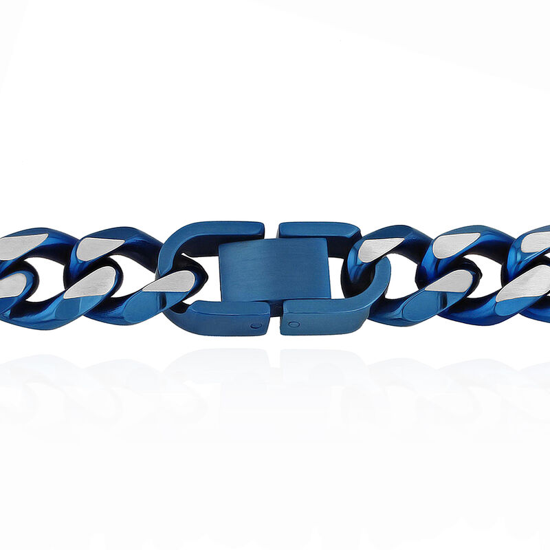 Curb Chain Necklace in Blue Ion-Plated Stainless Steel, 10.5MM, 24&rdquo;