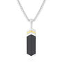 Men&#39;s Black Onyx Stick Pendant in Sterling Silver and Vermeil