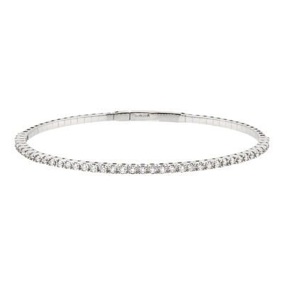 Diamond Flexy Bangle Bracelet in 10K White Gold (3/4 ct. tw.)