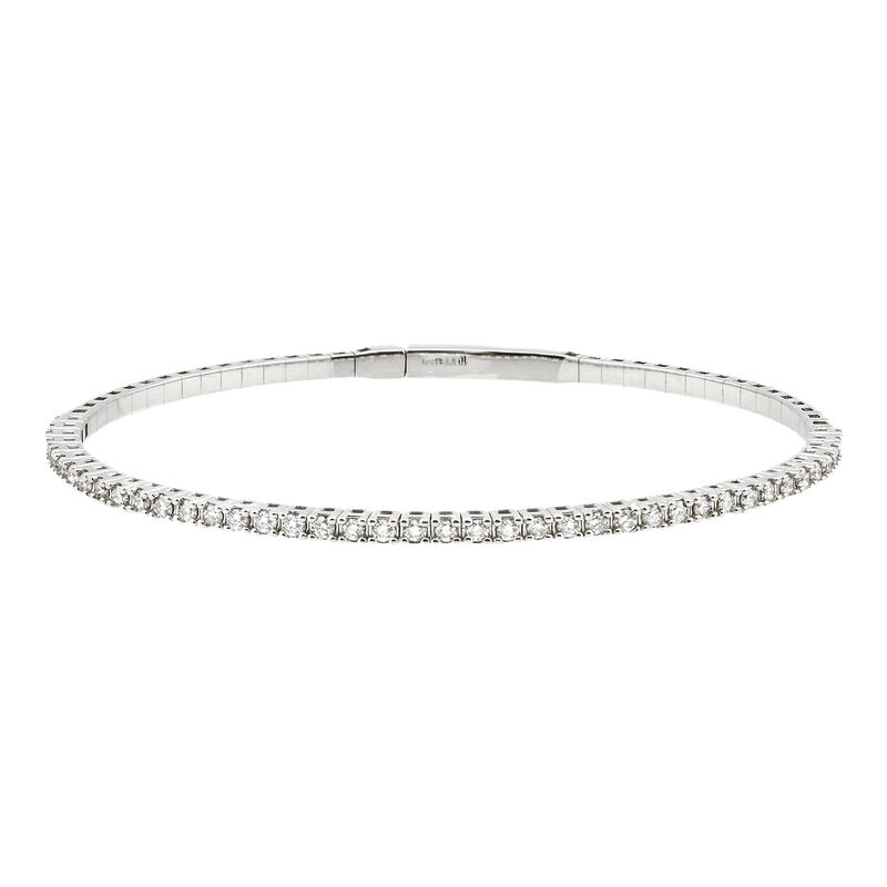 Diamond Flexy Bangle Bracelet in 10K White Gold &#40;3/4 ct. tw.&#41;