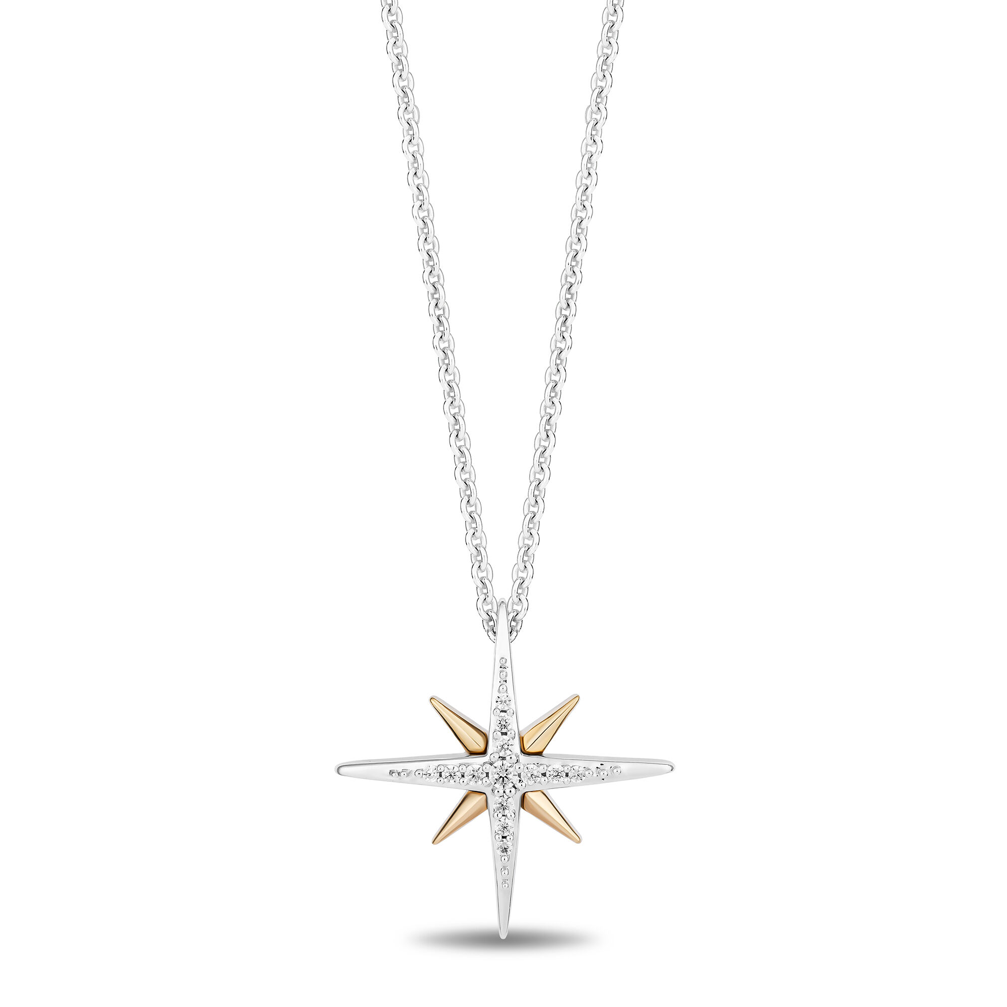 Diamond Starburst Disc Necklace