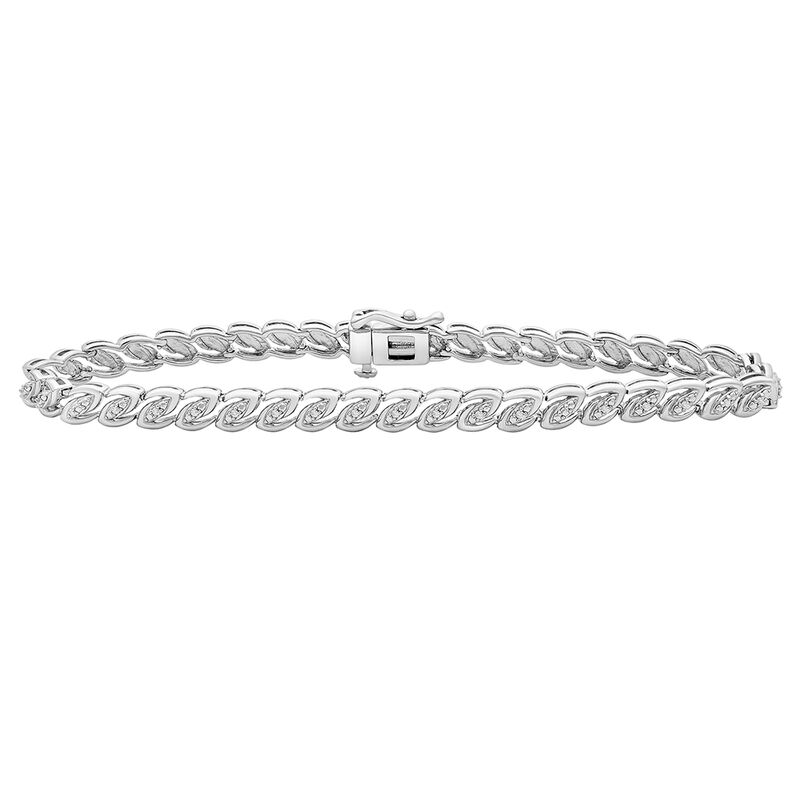 1/10 ct. tw. Diamond Link Bracelet in Sterling Silver | Helzberg Diamonds
