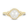 Freshwater Cultured Pearl and Diamond Ring in 10K Yellow Gold &#40;1/5 ct. tw.&#41;