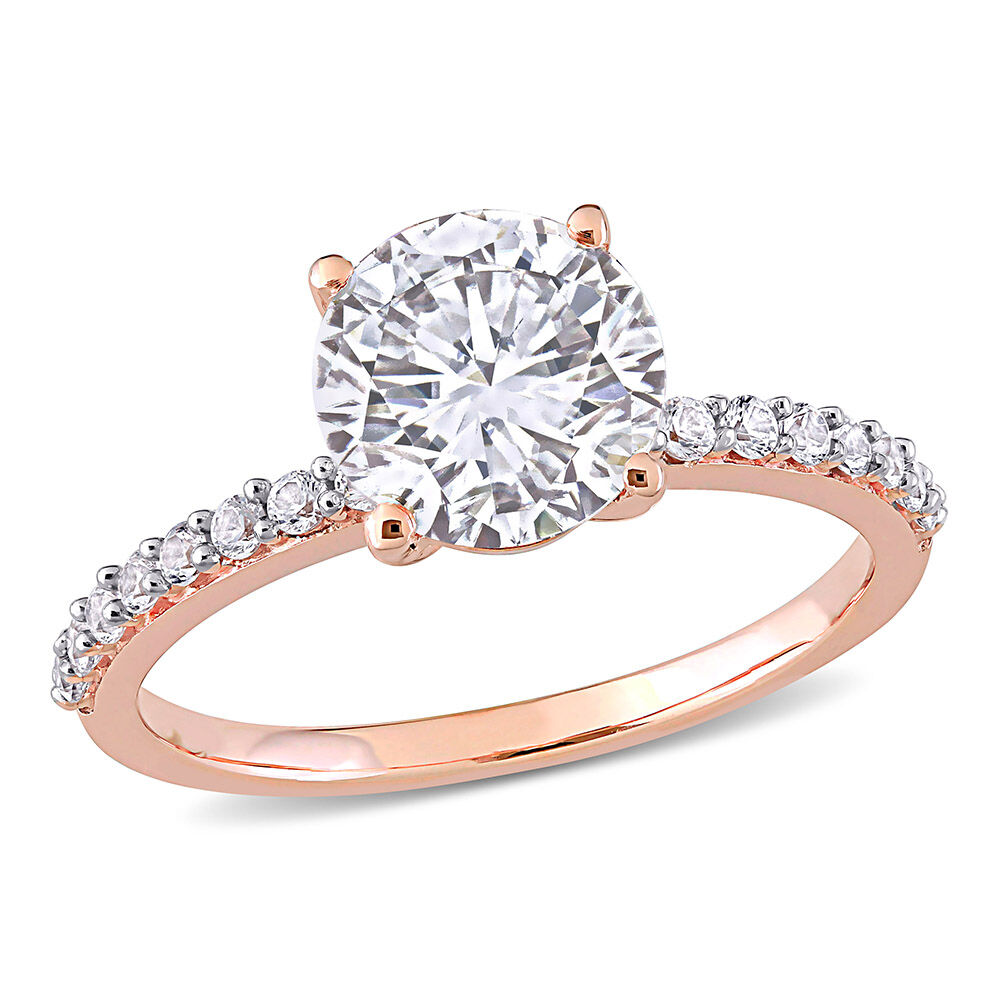 White sapphire rose sale gold engagement rings