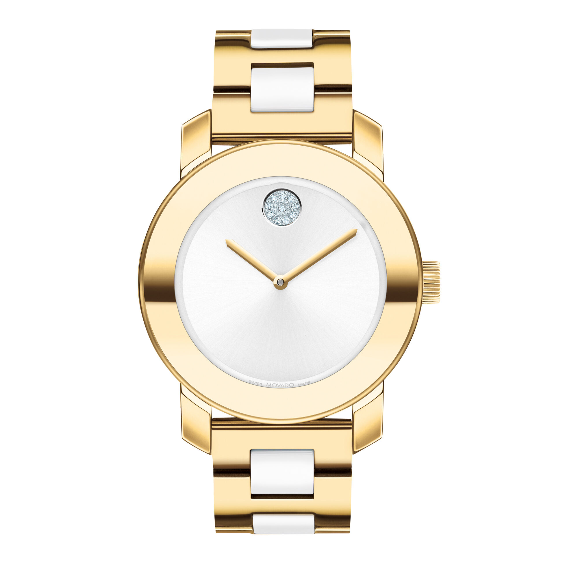 Movado Bold Pave Swarovski Crystals White Rubber Ladies Watch 3600295 –  Watches of America