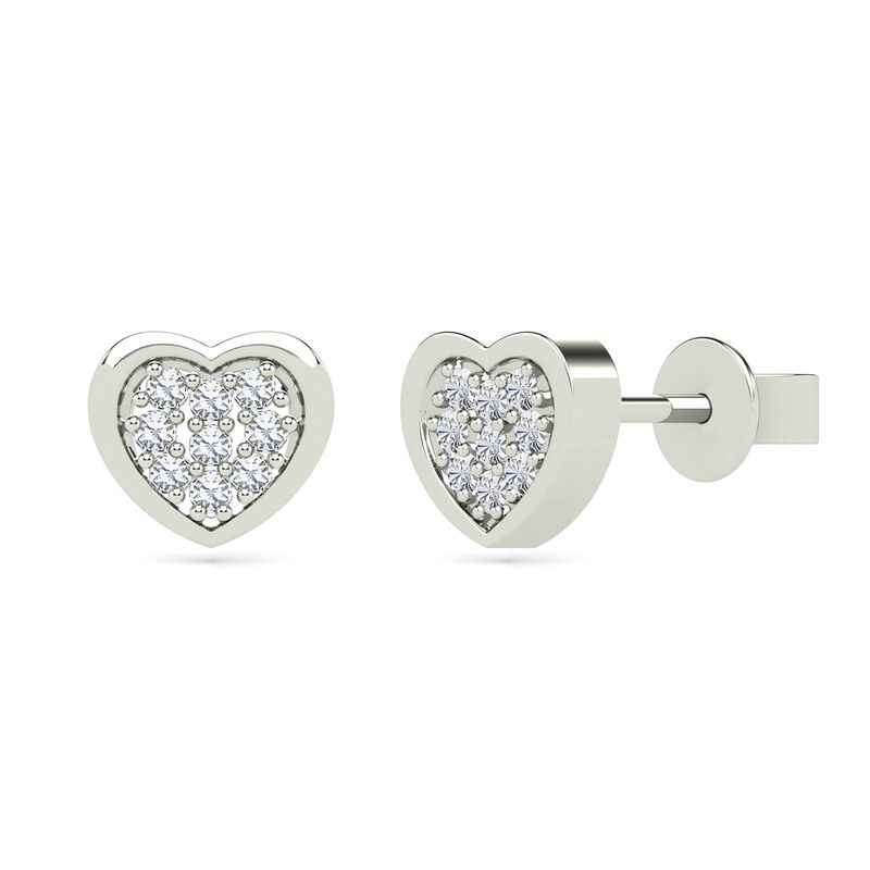 Diamond Accent Heart Earrings in 14K Gold