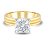 Solitaire Three-Row Semi-Mount Engagement Ring in 14K Yellow and White Gold &#40;Setting Only&#41;