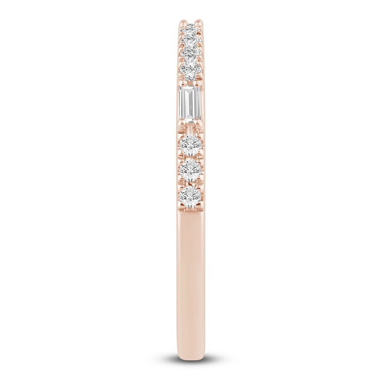 Lab Grown Diamond Round &amp; Baguette Stack Band in 10K Rose Gold &#40;1/5 ct. t.w&#41;