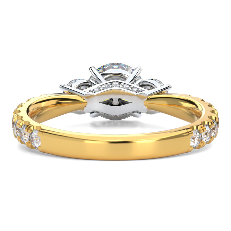 Lab Grown Diamond Three-Stone Engagement Ring in 14K Yellow Gold &#40;2 3/8 ct. tw.&#41;