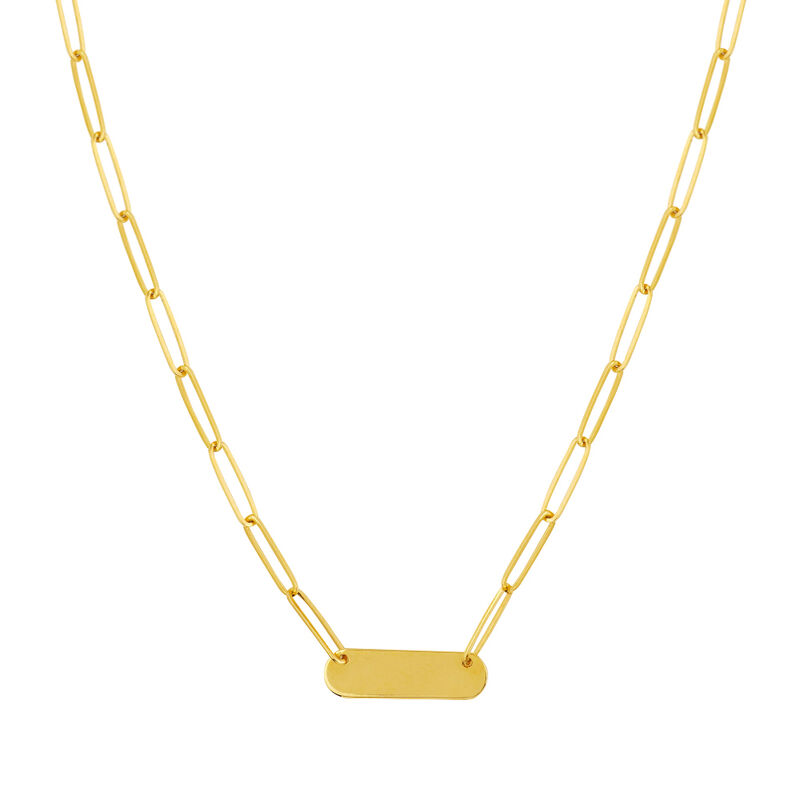 Paperclip Bar Initial Necklace