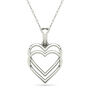 Diamond Accent Double Heart Necklace in 14K White Gold 