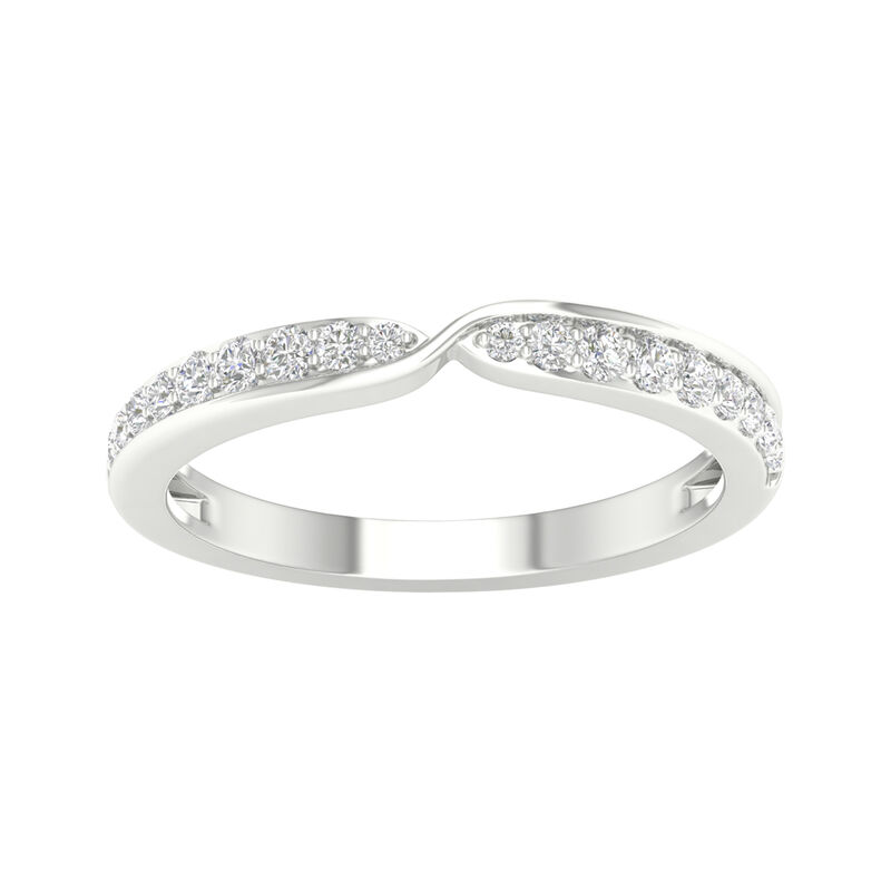 Pinched Diamond Stack Band in 10K White Gold &#40;1/4 ct. tw.&#41;