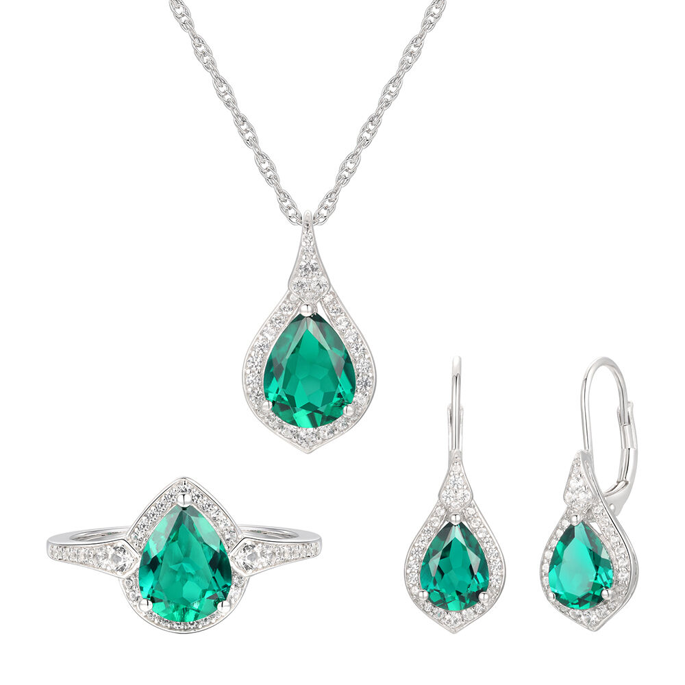 235-SET218 - 22K Gold Emeralds Necklace & Drop Earrings Set | Gold necklace  set, Emerald necklace, Earring set