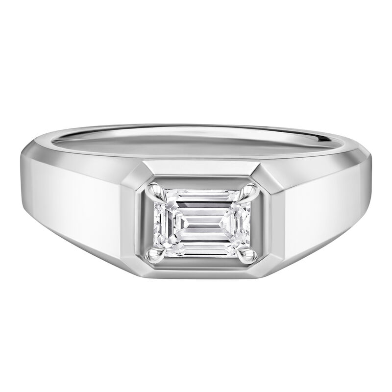 Men&#39;s Lab Grown Diamond Emerald-Cut Solitaire Band in 10K White Gold &#40;1 ctw.&#41;