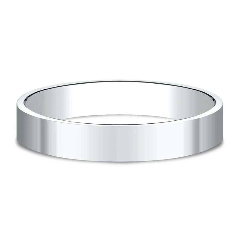 Flat Plain Wedding Band in 14K White Gold, 3MM