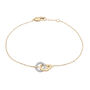 Two-Tone Diamond Linked Circle Bracelet in 14K White and Yellow Gold &#40;1/10 ct. tw.&#41;
