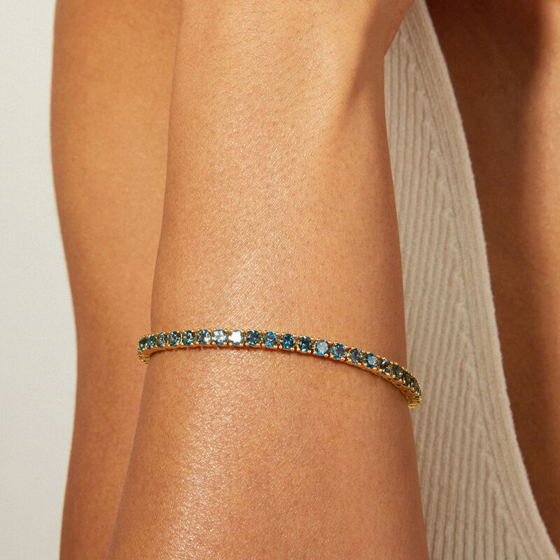 London Blue Topaz Tennis Bracelet in Vermeil, 3MM