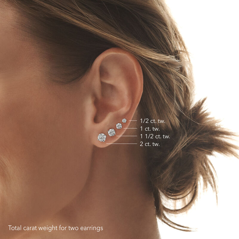 1/2 ct. tw. Diamond 4-Prong Stud Earrings in 14K White Gold
