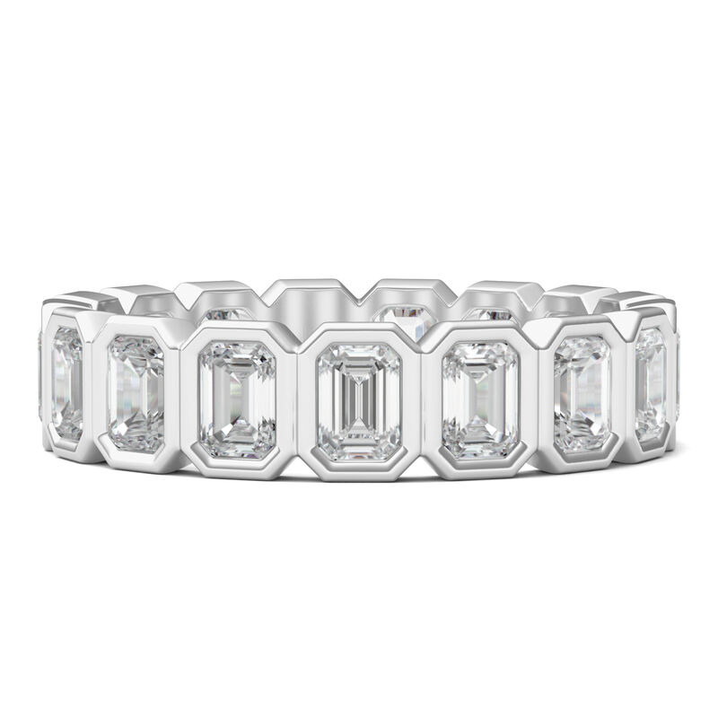 Emerald-Cut Lab Grown Diamond Bezel-Set Eternity Band in Platinum &#40;2 1/2 ct. tw.&#41;