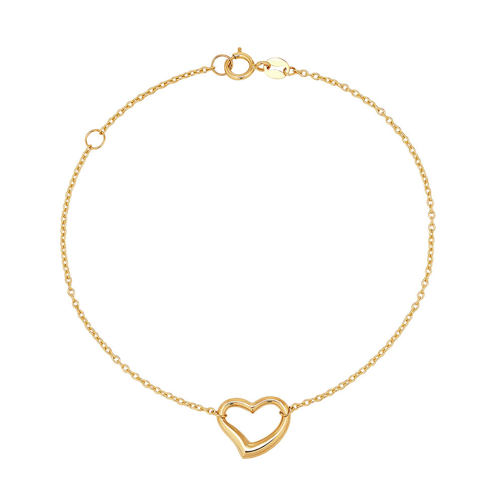 1/20 Carat White Diamond Heart Bracelet in 14K Gold Over Silver –  Jewelexcess