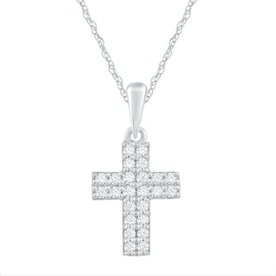 Diamond Cross Pendant in 14K Gold (1/5 ct. tw.)