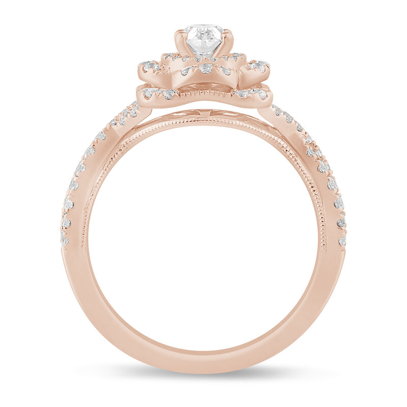 Tilda Diamond Halo Engagement Ring in 14K Rose Gold &#40;1 ct. tw.&#41;