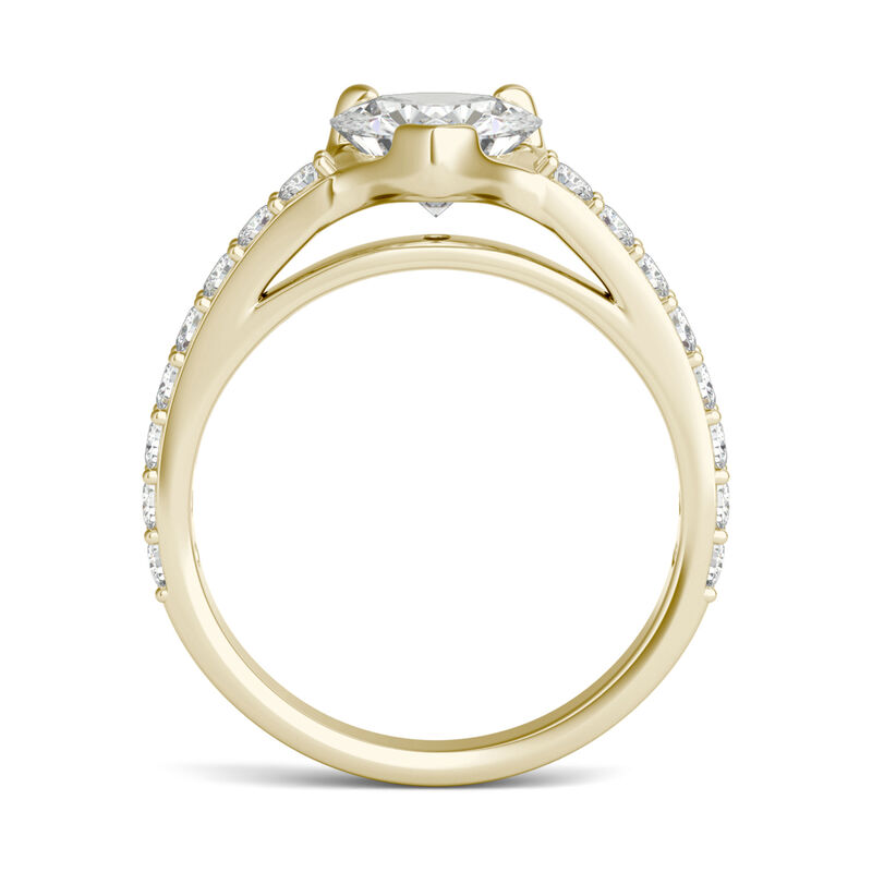 Lab-Created Moissanite Engagement Ring in 14K Yellow Gold &#40;2 1/4 ct. dew&#41;