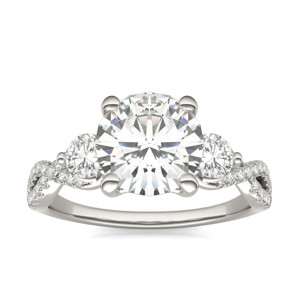 Forever One™ Lab Created Moissanite Twist-Shank Multi-Stone Engagement Ring