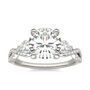 Lab Created Moissanite Twist-Shank Multi-Stone Engagement Ring in 14K White Gold