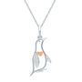 Diamond Penguin Pendant in Sterling Silver