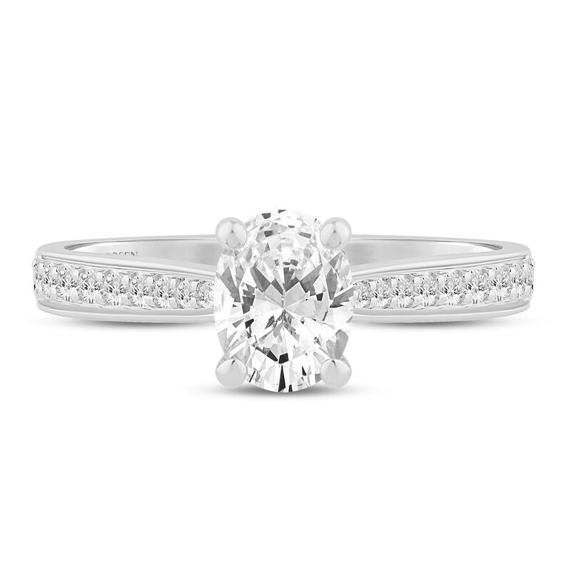 Fallon Oval-Shaped Diamond Engagement Ring in 14K White &amp; Yellow Gold &#40;1 1/5 ct. tw.&#41;