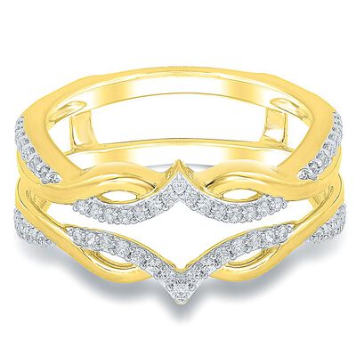 Ring Guards, Jackets, Enhancers, Wraps, Set of (2) 14kt Gold Engraved – EZ  Creations LTD