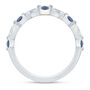 Diamond and Blue Sapphire Wedding Band in 14K White Gold &#40;1/4 ct. tw.&#41;