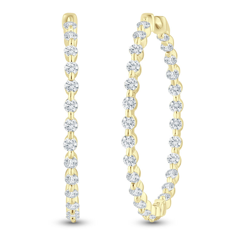 Lab Grown Diamond Hoop Earrings in 14K Yellow Gold &#40;2 ct. tw.&#41;