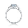 Aquamarine and Diamond Ring in 10K White Gold &#40;1/7 ct. tw.&#41;