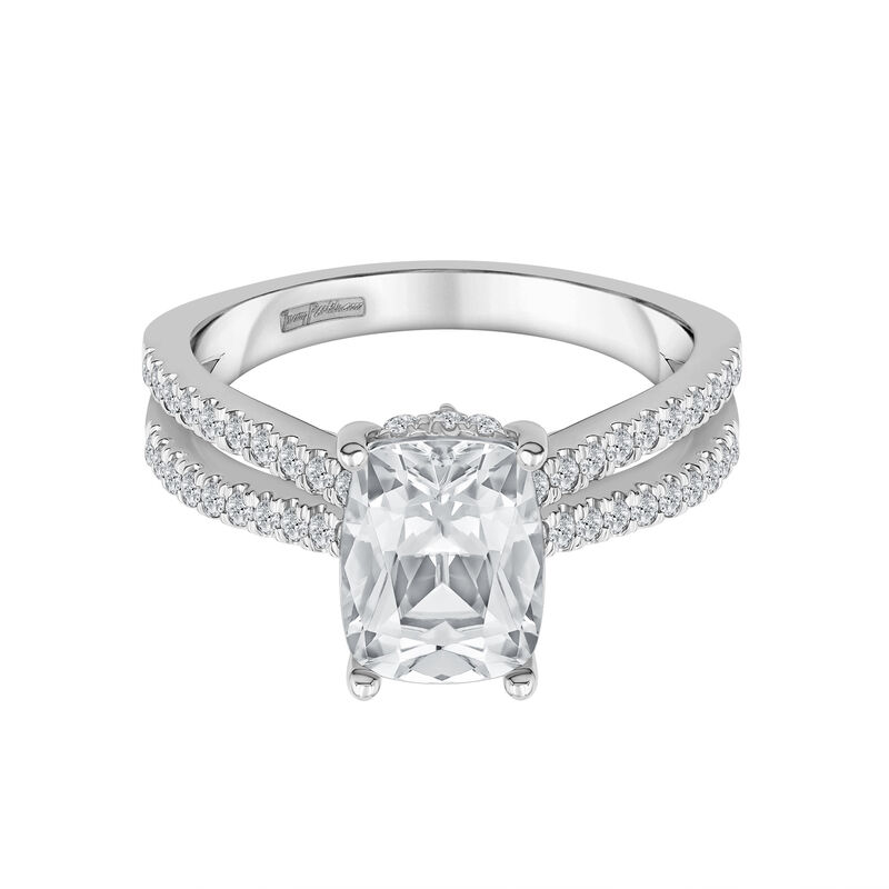 Clover Lab Grown Diamond Elongated Cushion-Shaped Engagement Ring in Platinum &#40;2 1/2 ct. tw.&#41;