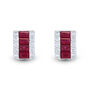 Ruby &amp; Diamond Earrings in 10K White Gold &#40;1/5 ct. tw.&#41; 