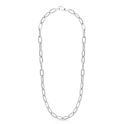 Paperclip Chain Necklace in Sterling Silver, 18