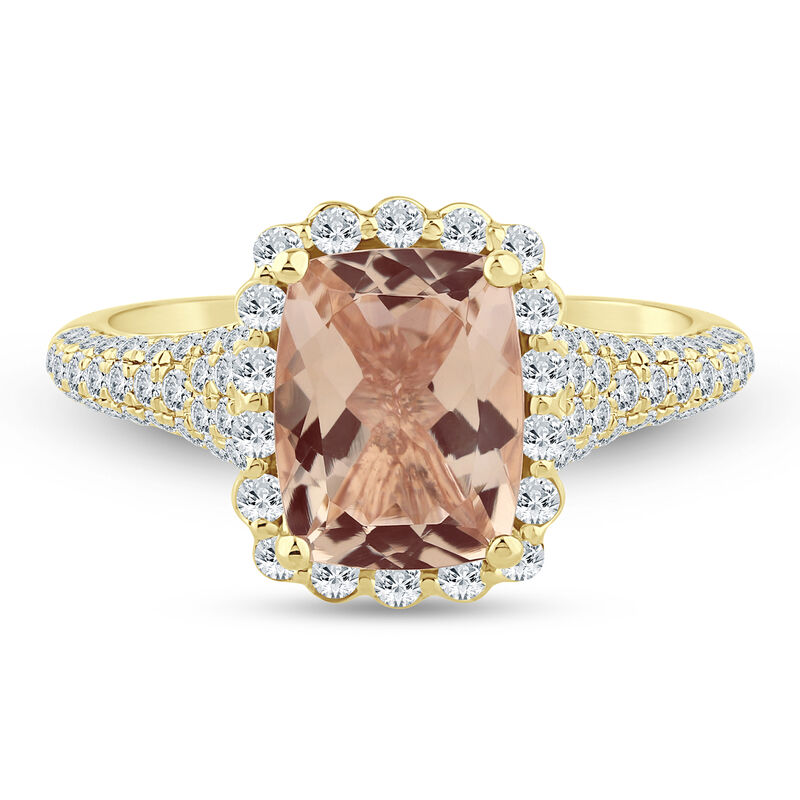 Juliet Morganite and Diamond Engagement Ring in 14K Yellow Gold &#40;5/8 ct. tw.&#41;