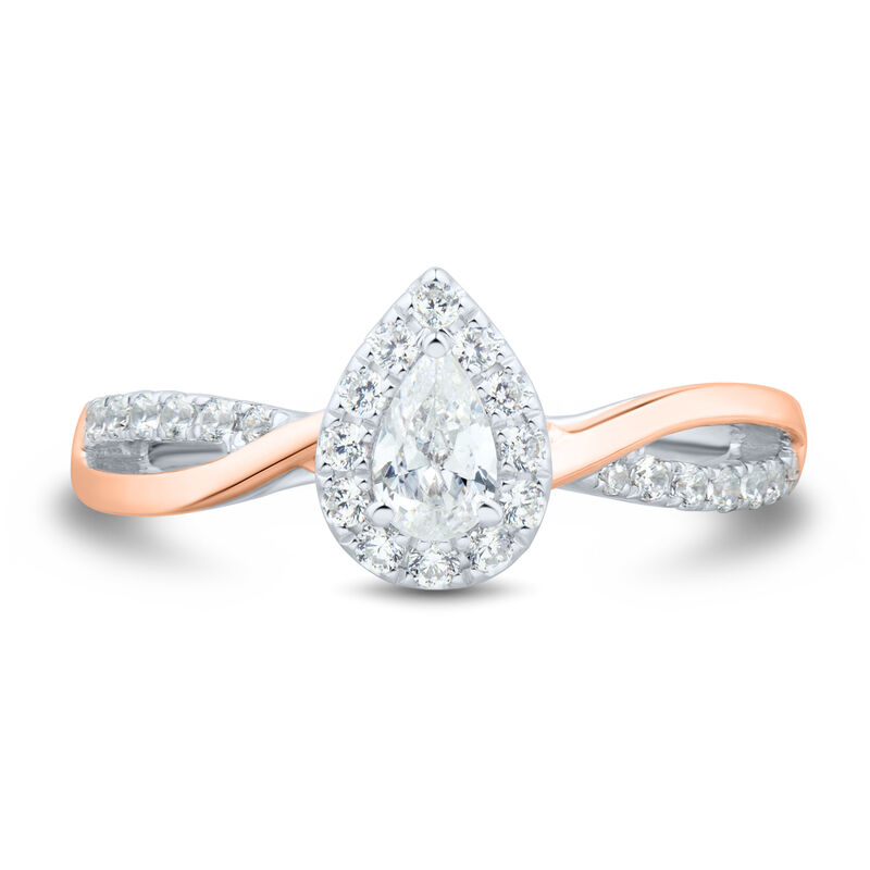 Pear-Shaped Engagement Ring in 14K White and Rose Gold &#40;1/2 ct. tw.&#41;