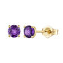 Amethyst Stud Earrings in 14K Yellow Gold