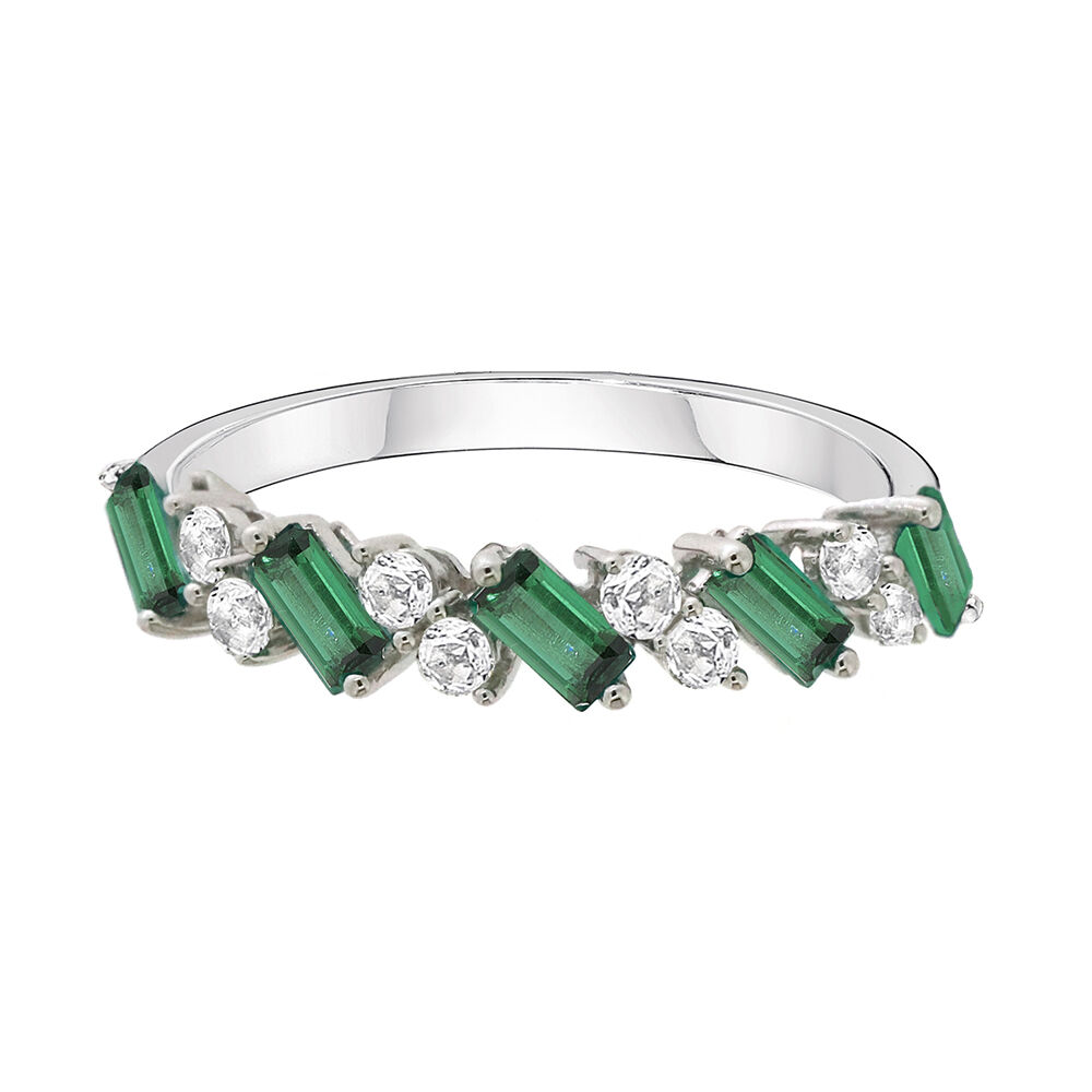 Emerald sale ring stackable