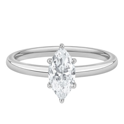 Diamond Marquise Solitaire Engagement Ring in 14K Gold