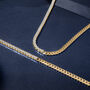 Lab-Created White Sapphire Tennis and Curb Link Necklace in Vermeil