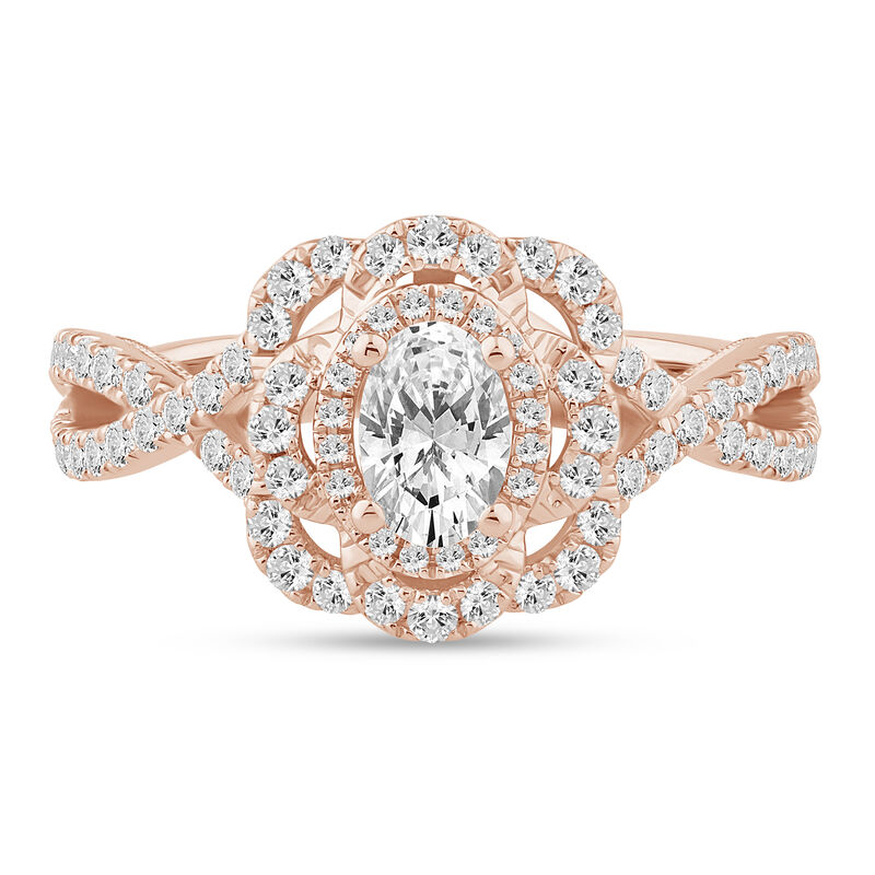 Tilda Diamond Halo Engagement Ring in 14K Rose Gold &#40;1 ct. tw.&#41;