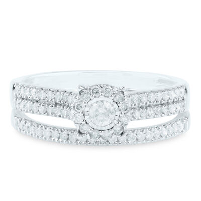Diamond Engagement Ring Set in 14K White Gold (1/2 ct. tw.)