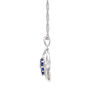 Lab Created Blue &amp; White Sapphire Flower Earring, Pendant &amp; Ring Set in Sterling Silver
