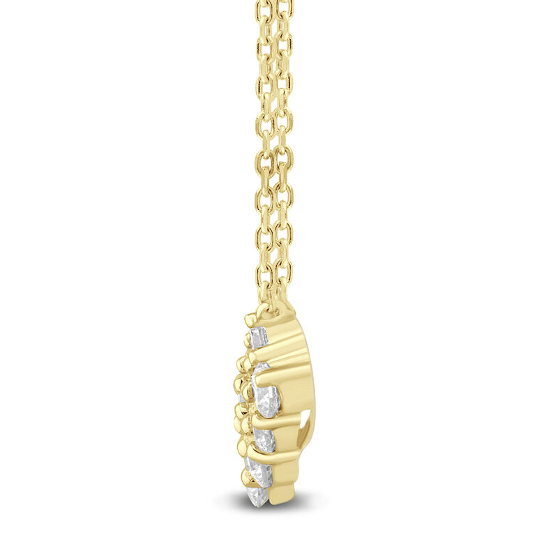 Lab Grown Diamond Two-Row Smile Necklace in 14K Yellow Gold &#40;1 ct. tw.&#41;