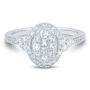 Oval Composite Diamond Engagement Ring in 10K White Gold &#40;3/4 ct. tw.&#41;